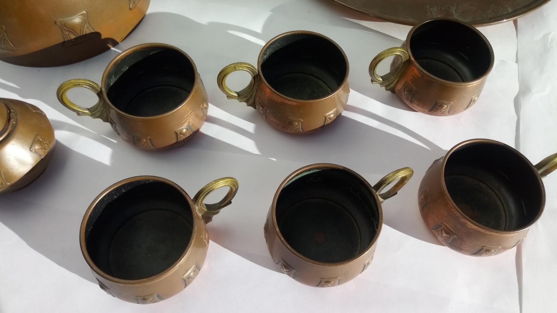 WMF Albert Mayer Kupfer Tee Kaffee Set Jugendstil, € 490,- (8130 Frohnleiten)