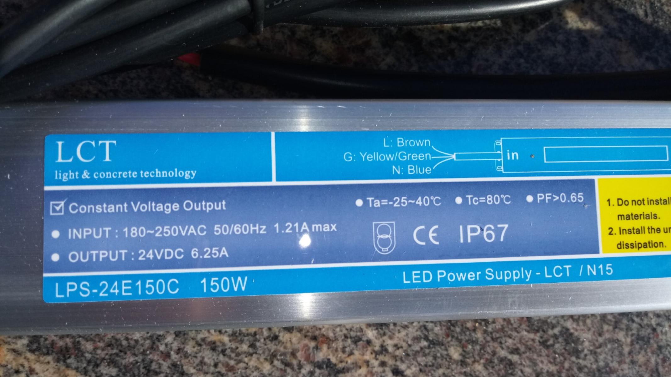 LCT LED Trafo 24V LPS-24E150C 6,25A