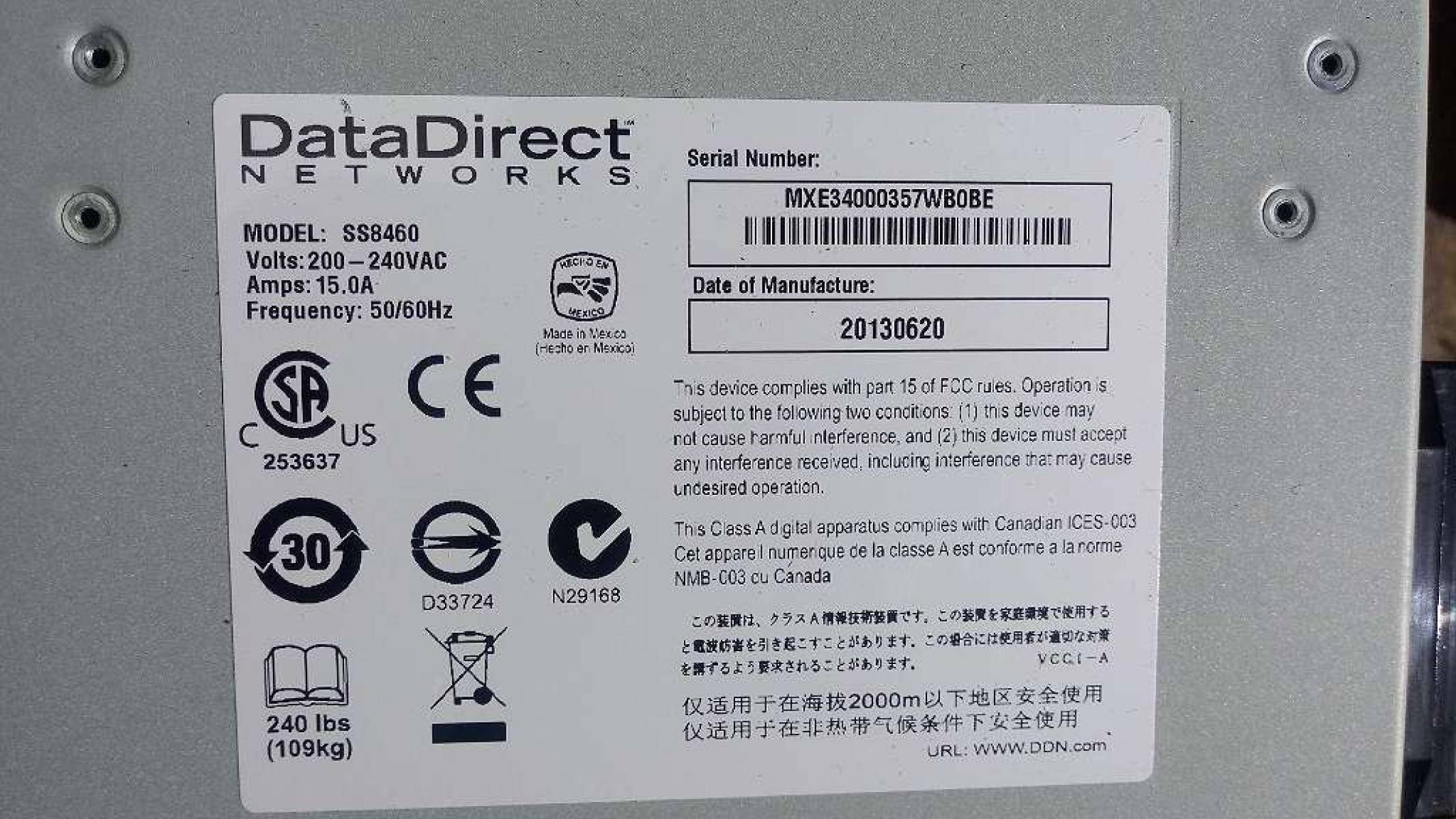 DataDirect Networks Storage Server SS8460